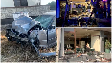 Cum a intrat un BMW intrun restaurant de la intrarea in ClujNapoca Soferul de 19 ani a adormit la volan