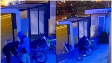 Doi hoti din Bucuresti au furat o bicicleta in doar 15 secunde si au fost prinsi dupa alte sase Video incredibil