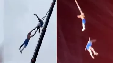 O acrobata a cazut de la inaltime in timpul unui spectacol Femeia a murit sub privirile disperate ale spectatorilor Momentul terifiant a fost inregistrat de camere Video
