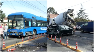Grav accident in Buzau cu un autobuz si trei masini Doua persoane ranite