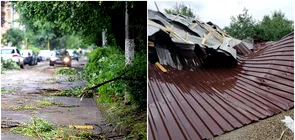 Vremea rea a facut prapad in Romania Furtuna a adus inundatii iar vantul  a  smuls copacii din radacina si a luat acoperisurile la case