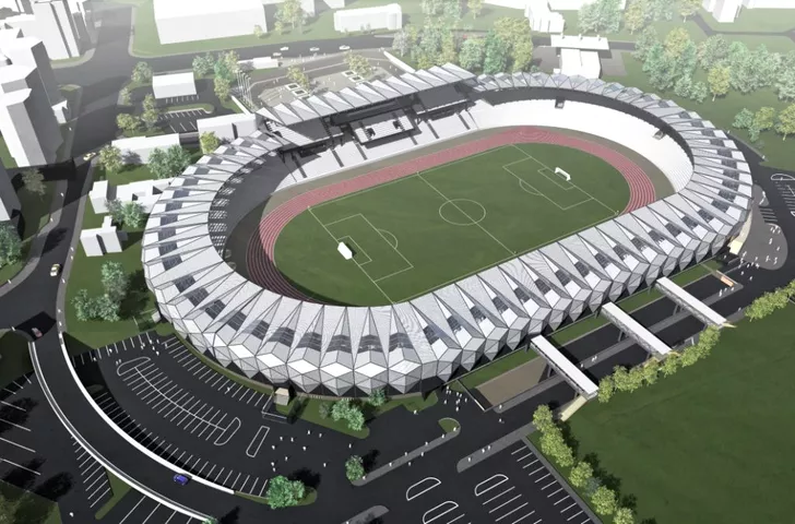 Proiectul stadionului de la Bacau. Sursa foto: colectie personala Aurel Damian