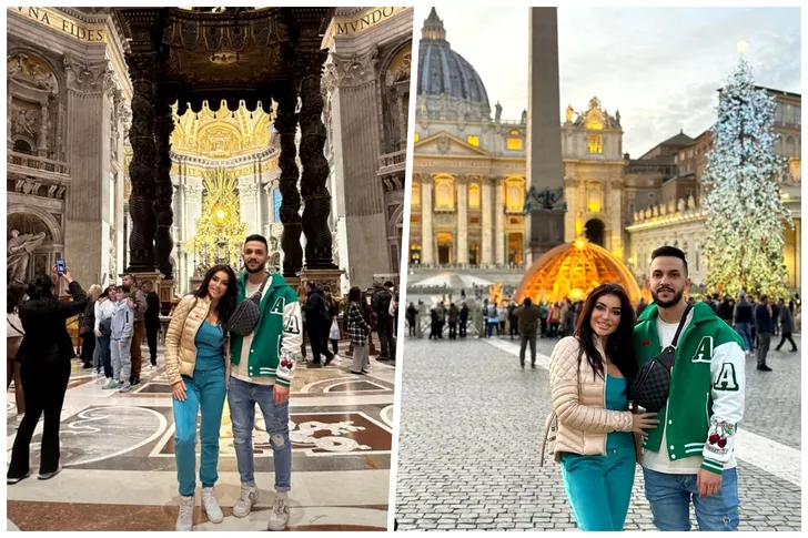 Elena Ionescu, în vacanță la Vatican cu noul ei iubit. Sursă foto: Instagram / colaj Fanatik