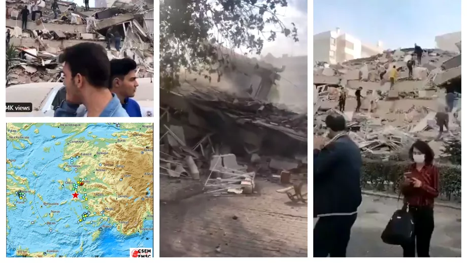 Video Izmir in ruine Primele imagini dupa cutremurul devastator din Marea Egee