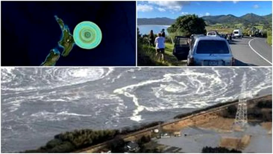 Alerta de tsunami in Noua Zeelanda Un localnic a surprins momentul in care valurile uriase ating coasta