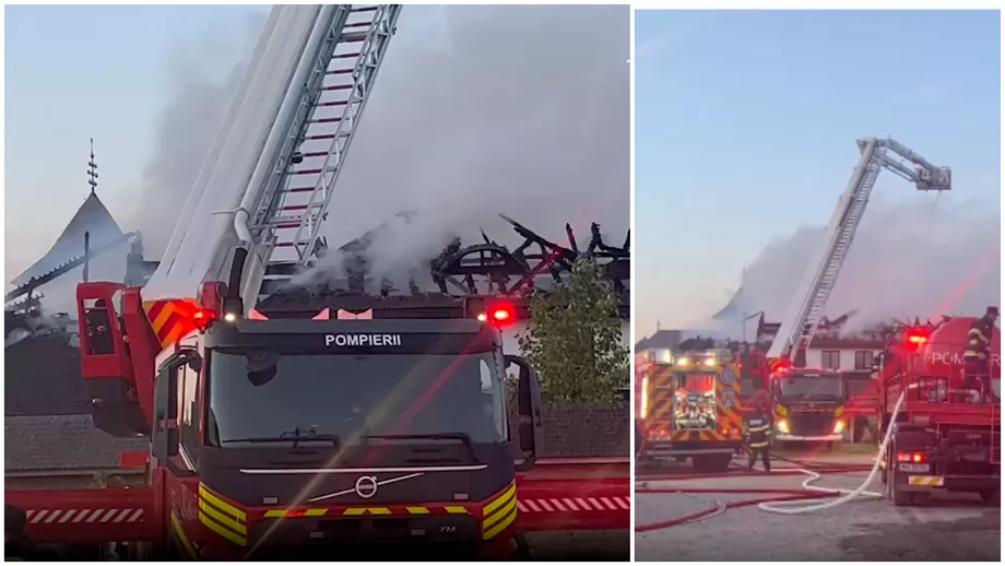 Incendiu devastator la o manastire din Romania Zeci de pompieri intervin pentru stingerea focului