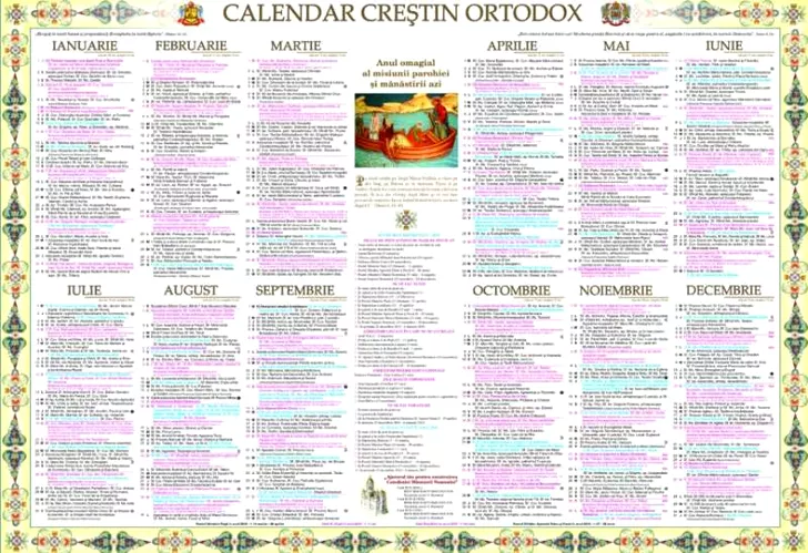 Așa arată calendarul creștin ortodox 2019. Înălțarea Domnului cade pe 6 iunie