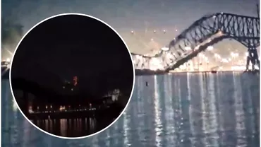 Video Un pod din SUA sa prabusit dupa ce a fost lovit de un vapor Salvatorii cauta cel putin sapte persoane disparute in apa