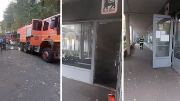 Panica la un Mega Image din Bucuresti dupa o explozie Pompierii au intervenit cu 5 autospeciale