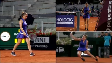 Probleme pentru Simona Halep in turul 2 de la WTA Roma 2022 La un pas de accidentare si crize de nervi pe teren Video