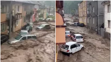 Meteorologii anunta 15 ore de cod rosu de inundatii A fost potop masinile au fost luate de apa