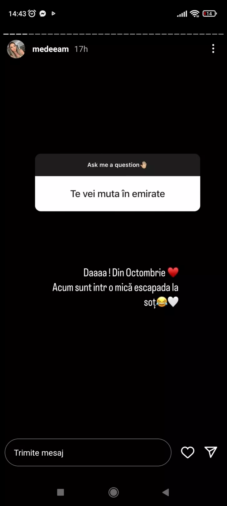 Medeea Tănase, în dialog cu prietenii de pe Instagram