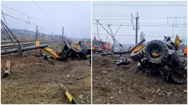 Accident feroviar in Bacau Excavator facut praf soferul sia pierdut viata