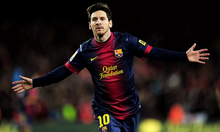 Barcelona's Lionel Messi celebrates a goal