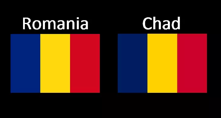 Steagurile României și Ciadului seamănă izbitor