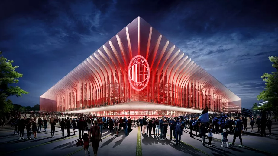 Catedrala din Milano Imagini fabuloase cu noul stadion pe care vor juca AC Milan si Inter Cat costa investitia Video