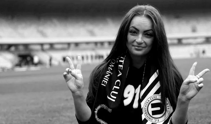 Alina Ioana Petruş, pe stadionul lui U Cluj. FOTO: facebook