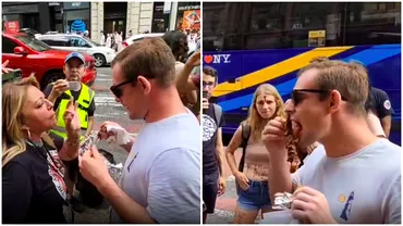 Video A aparut la un protest al activistilor pentru protectia animalelor mancand un kebab Rusine Esti patat de sange