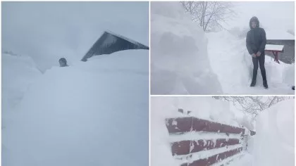Zona din România unde stratul de zăpadă a depăşit 2 metri: 