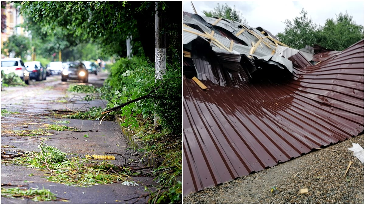 Vremea rea a făcut prăpăd în România. Furtuna a adus inundaţii, iar vântul  a  smuls copacii din rădăcină și a luat acoperișurile la case