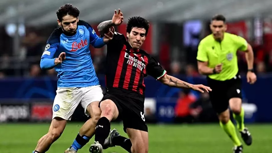 AC Milan  Napoli 10 in turul sferturilor de finala ale Champions League Rossonerii castiga prima mansa a duelului italian Video