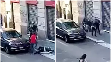 Bataie filmata langa gara din Milano intre un roman si doi politisti Agresorul a lovit inclusiv o femeie agent