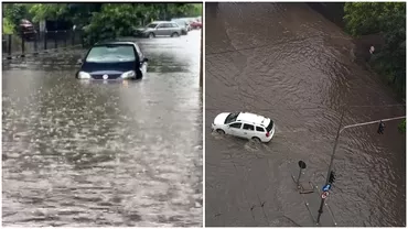 Video Prapad lasat in urma la Timisoara de furtunile puternice strazi inundate si masini blocate Cod rosu emis de ANM