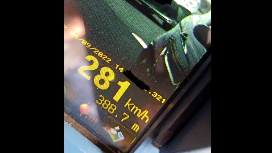 Record de viteza pe strazile din Romania Un ceh a fost prins gonind cu 281 kmh