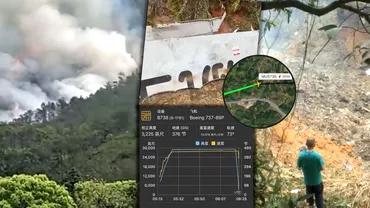 Imagini teribile cu avionul care sa prabusit in China Aeronava a lovit solul cu peste 400 kmh Zona accidentului greu accesibila