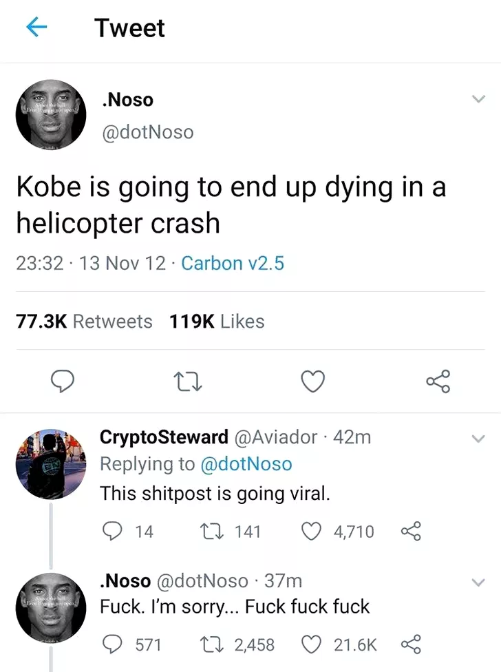 Postarea care a devenit virală după ce Kobe Bryant a murit