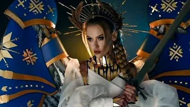 Victoria Apanasenko candidata Ucrainei la Miss Univers aparitie uluitoare pe scena Cum poate ceva sa fie atat de frumos si atat de infiorator in acelasi timp