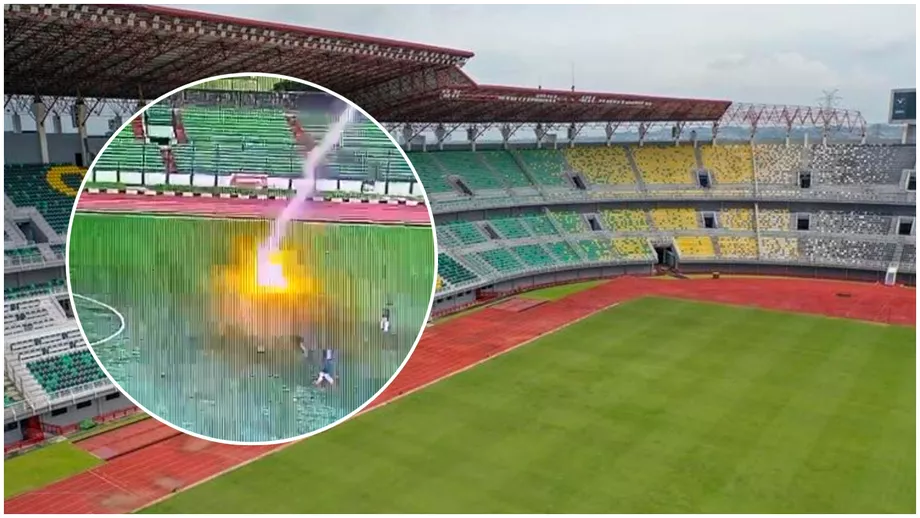 Fotbalist ucis de fulger chiar in timpul meciului Momentul tragic a fost surprins din tribuna Video