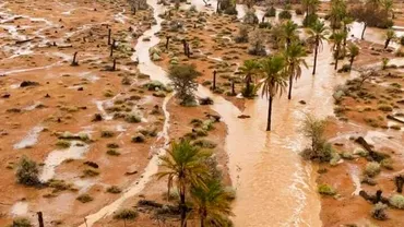 Furtuni si inundatii devastatoare in mijlocul desertului Au cazut peste 100 mm de ploaie iar in munti zapada sa asezat de un metru