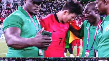 Coreea de Sud  Ghana 23 in Grupa H la Campionatul Mondial 2022 Moment inedit la finalul meciului Stafful africanilor selfie cu Heung MinSon in lacrimi