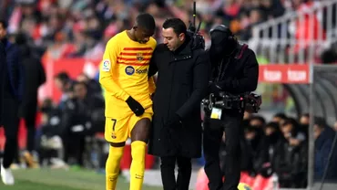 Lovitura grea pentru Xavi Ousmane Dembele sa accidentat in Girona  FC Barcelona si rateaza duelul cu Manchester United Cat va lipsi francezul