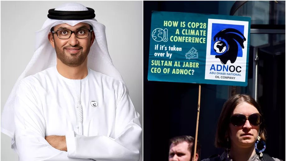 Balul ipocriziei la COP28 summitul climatic condus de petrolistulsef din Emirate Sultan AlJaber Lobby pentru acorduri de petrol si gaze