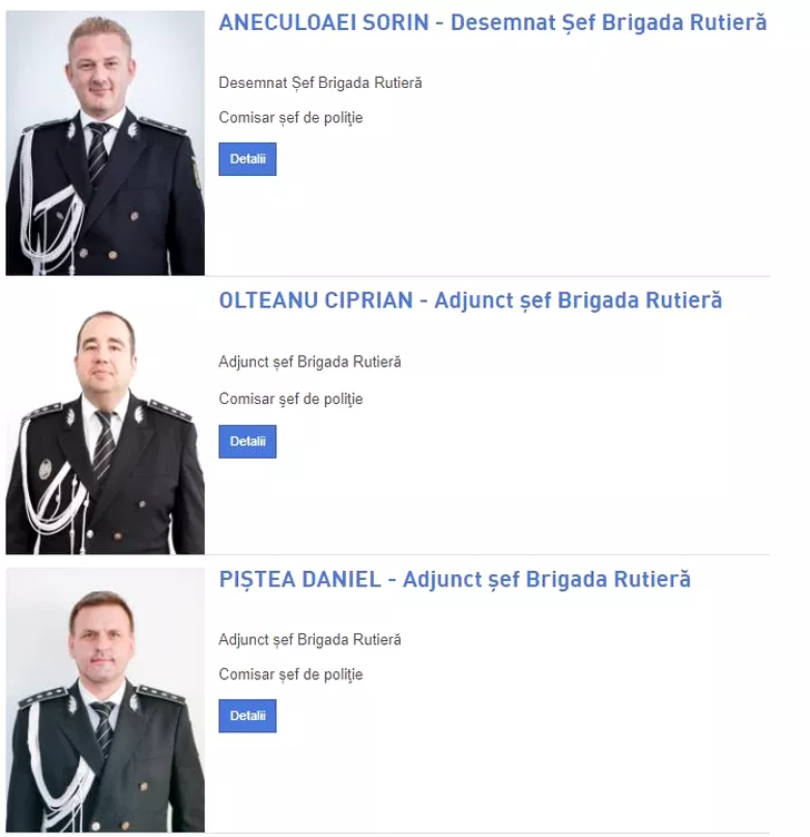 Ierarhia actuală în Brigada Rutieră București