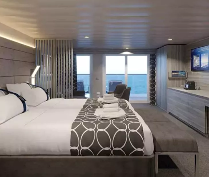 Camera de hotel de pe vasul de croazieră.