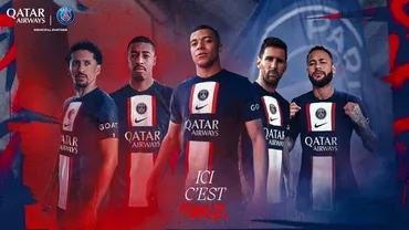 PSG sia prezentat echipamentul pentru sezonul viitor Messi Neymar si Mbappe vor imbraca tricoul cu GOAT Foto