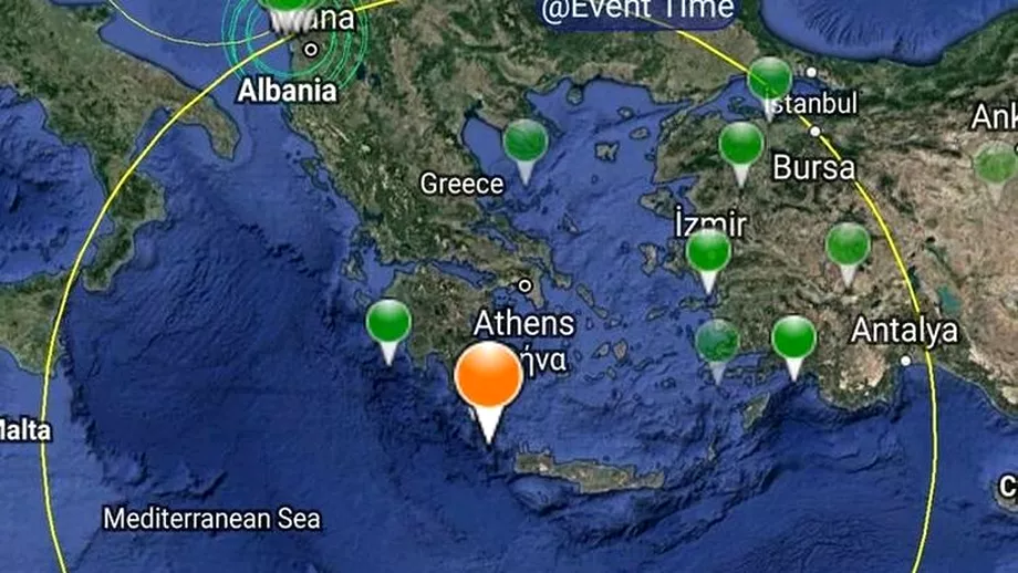 Val de cutremure in insula Creta din Grecia Magnitudinea inregistrata