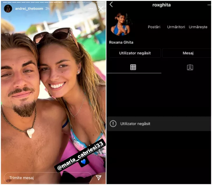 Roxana Ghiță și-a închis contul de Instagram, după ce Andrei s-a pozat alături de Maria