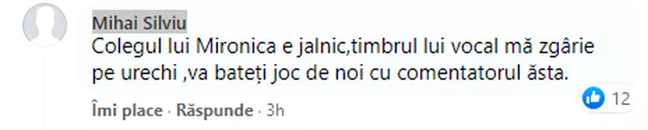 Adrian Costeiu a fost si el criticat de catre telespectatorii PRO TV care au urmarit meciul Turcia - Italia. Sursa foto: captura Facebook PRO TV