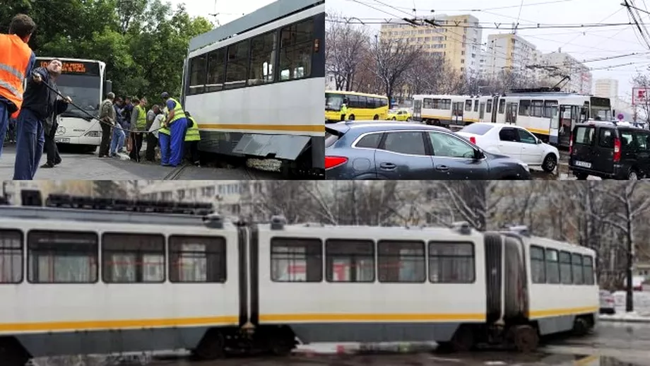 Accident grav in Capitala Un tramvai a deraiat de pe sine