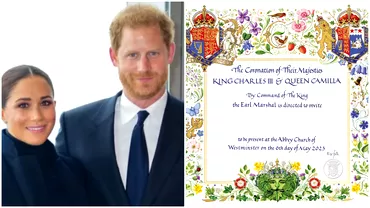 Ce scrie in invitatia pe care au primito Meghan Markle si Printul Harry pentru incoronarea Regelui Charles