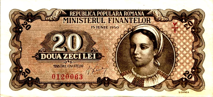 bancnota 20 lei 1950