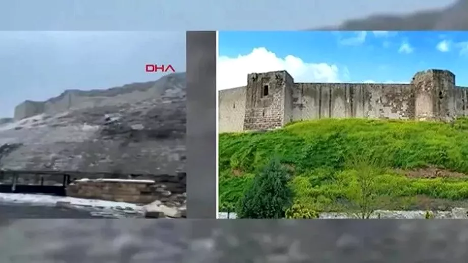 Un castel vechi de aproape 2000 de ani sa prabusit dupa cutremurul din Turcia Fortareata sa transformat intrun morman de pietre Video