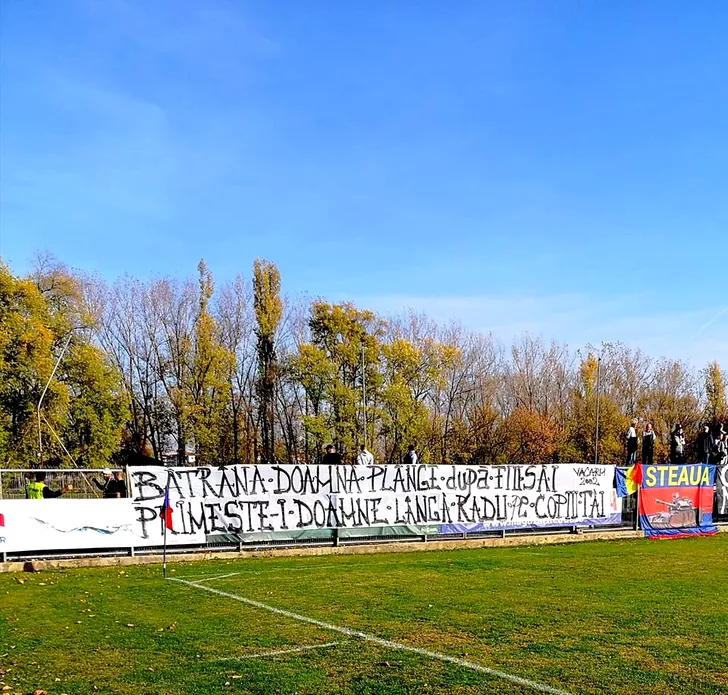 Peluza Sud Steaua, banner pentru UTA