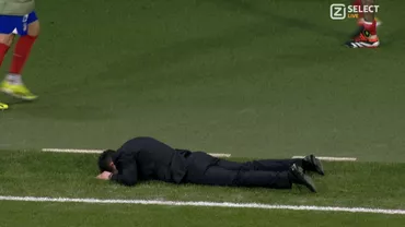 Moment halucinant in Atletico Madrid  Inter Diego Simeone a cazut la pamant dupa o ratare uluitoare in prelungirile partidei