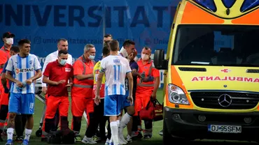 Alex Mateiu accidentare grava in finalul meciului U Craiova  Gaz Metan Medias Are doi dinti rupti