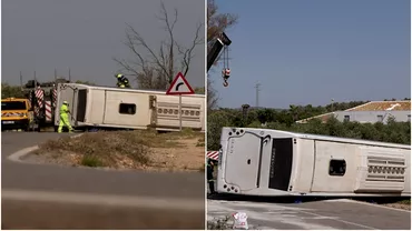 Grav accident in Spania Un autobuz cu muncitori sezonieri romani sa rasturnat Doi morti si mai multi raniti Video
